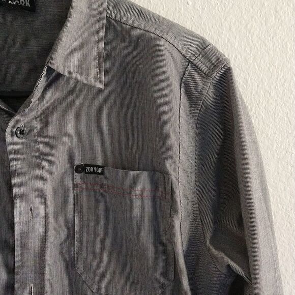 Zoo York Long Sleeve Button Up Shirt Gray Medium - Picture 2 of 6